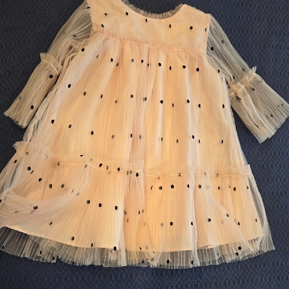 Polka Dot Kids Dress in Cream